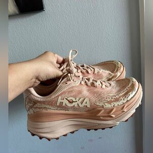 Hoka Women's Pink and Cream Athletic Shoes